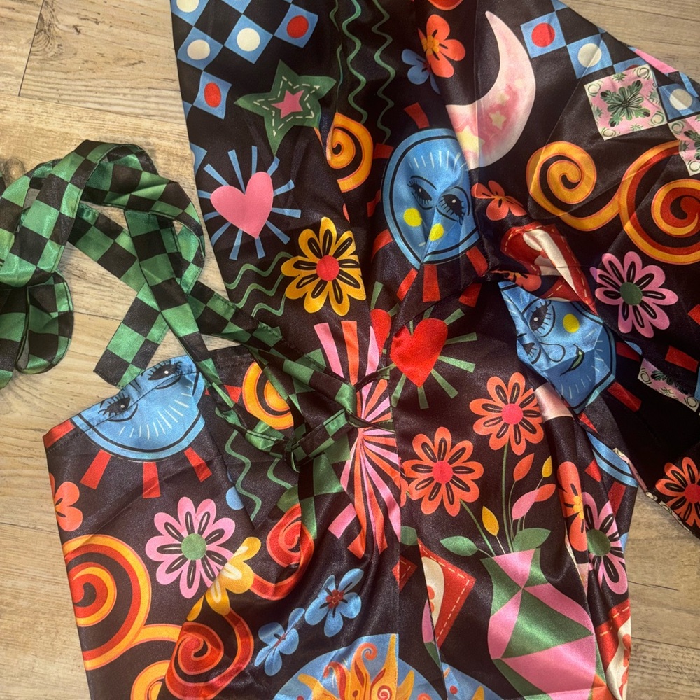 Colorful Patterned Women's Robe - Picture 4 of 6